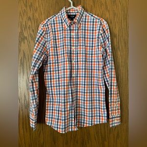 Jack Spade Small Plaid Collar Button Down Shirt Orange Blue CP25